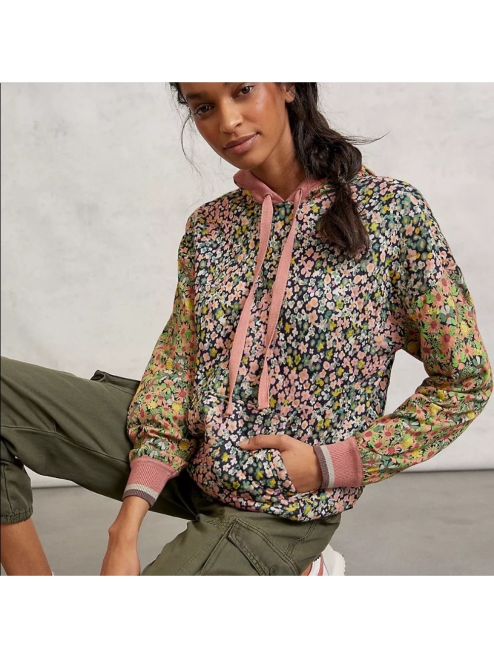 Anthropologie Felicity Floral Hoodie